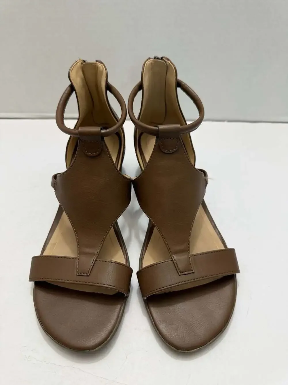 Journee Collection Trayle Wedge Sandal in Brown